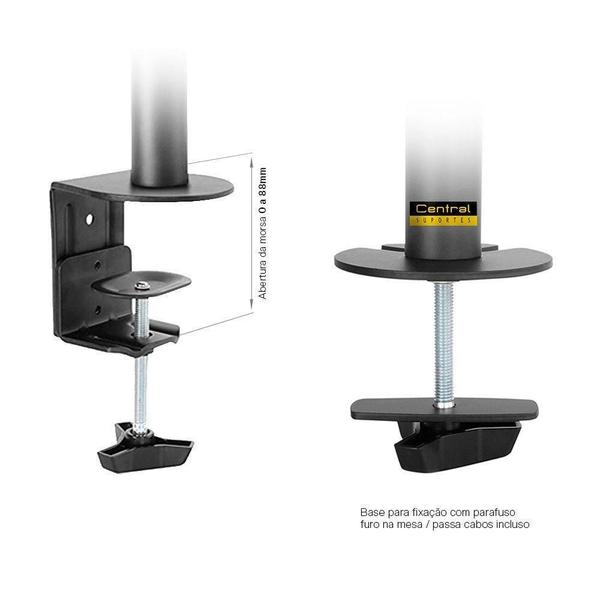 Imagem de Suporte Para Monitor De Mesa 15 A 34 Base Morsa E Ajuste De