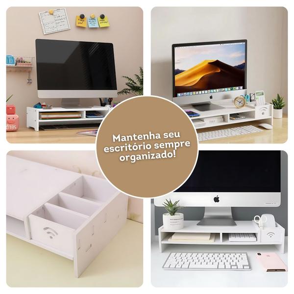 Imagem de Suporte Para Monitores Mesa Elevado Home Office Organização