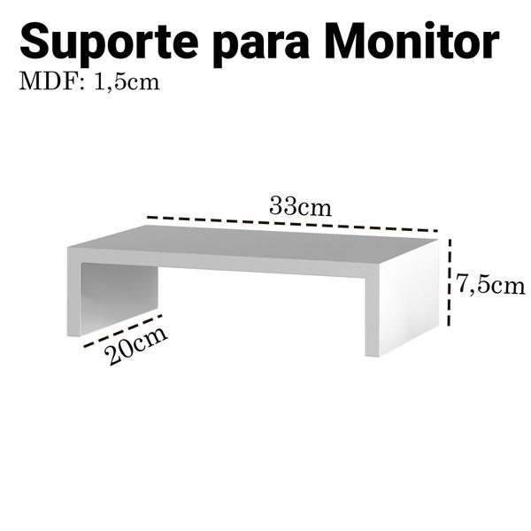 Imagem de Suporte Para Monitores Moderno Prático Mdf Organização  