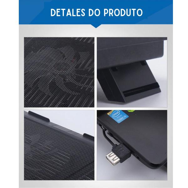 Imagem de Suporte para Notebook com cooler silencioso alto desempenho