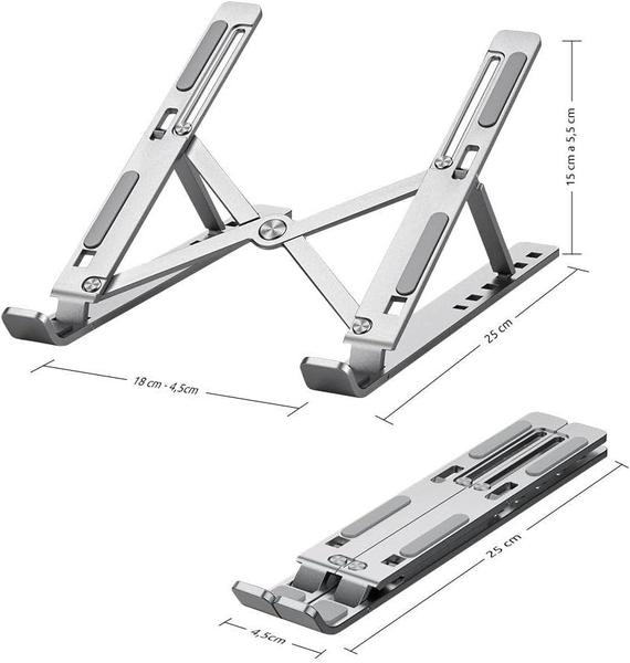 Imagem de Suporte para notebook de liga de alumínio portátil dobrável notebook suporte ergonômico