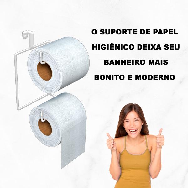 Imagem de Suporte Para Papel Higiênico 2 Rolos Acessórios Banheiro