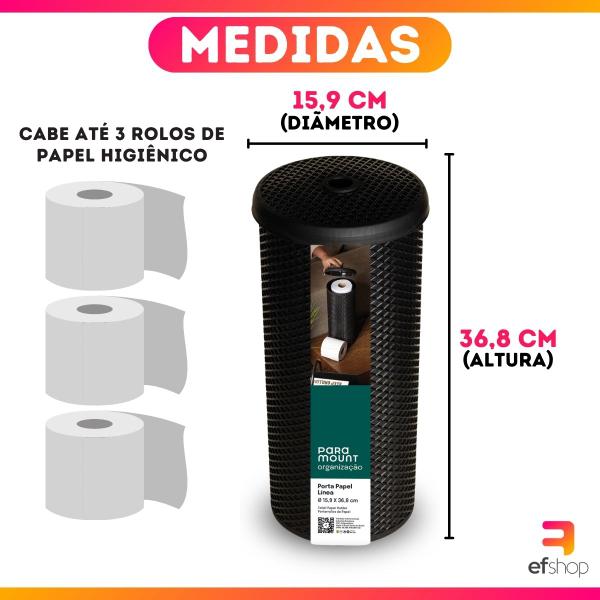 Imagem de Suporte Para Papel Higiênico de Chão Linha Línea de Plástico Até 3 Rolos de Papel - Paramount