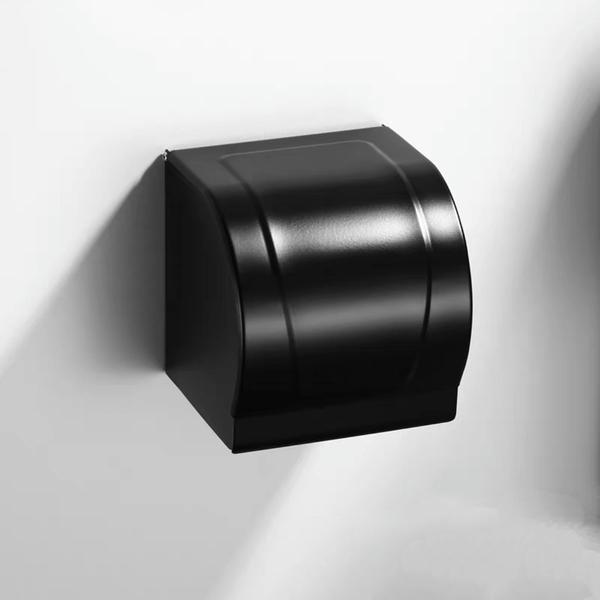 Imagem de Suporte Para  Papel Higiênico Em Inox Metal Preto Fosco Luxo Moderno