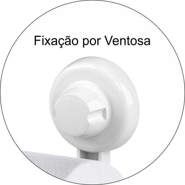 Imagem de Suporte Para Papel Higiênico Fixação Por Ventosa - ABS Branco