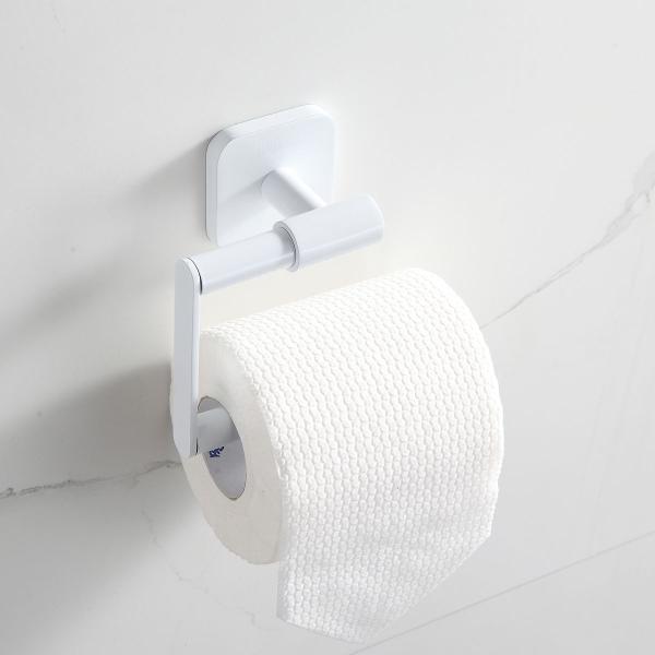 Imagem de Suporte para Papel Higienico Porta Papel Higienico De Parede Branco Brilhante Lavabo Luxo