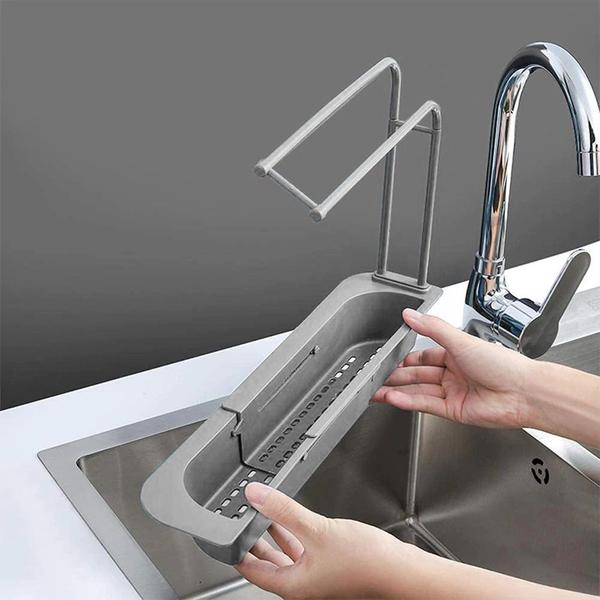 Suporte Para Pia Organizador Pano Esponja Detergente Cozinha Ajustável - CLINK Imagem de Suporte Para Pia Organizador Pano Esponja Detergente Cozinha Ajustável