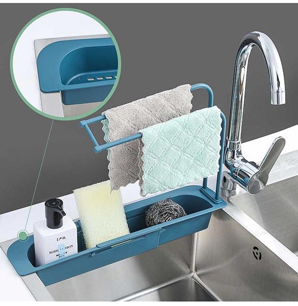 Suporte Para Pia Organizador Pano Esponja Detergente Cozinha Ajustável - CLINK Imagem de Suporte Para Pia Organizador Pano Esponja Detergente Cozinha Ajustável