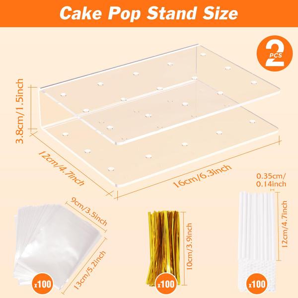 Imagem de Suporte para pirulito de acrílico Cake Pop Stand Dooiclear, pacote com 2