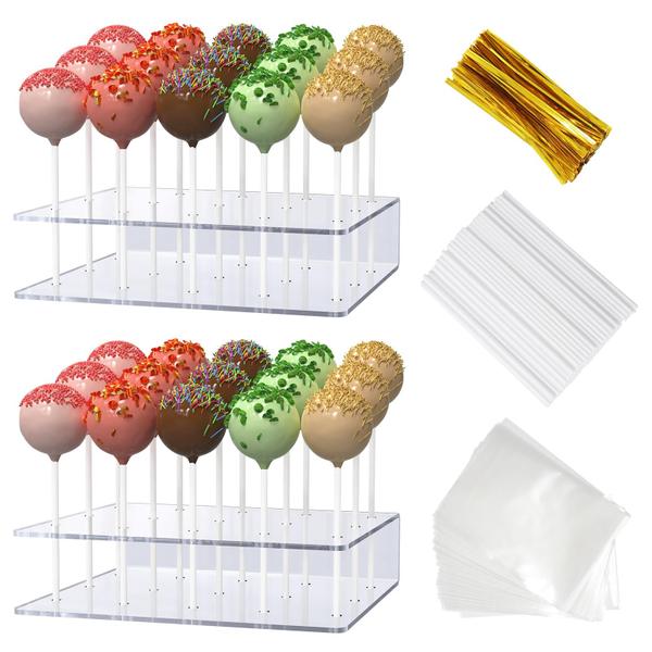 Imagem de Suporte para pirulito de acrílico Cake Pop Stand Dooiclear, pacote com 2