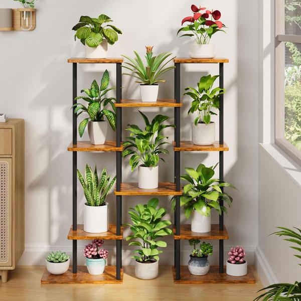 Imagem de Suporte para plantas BACEKOLL Indoor com luzes de cultivo de 6 camadas de metal de 40 cm