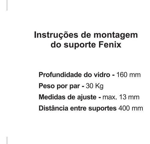 Imagem de Suporte para prateleira de vidro fênix kit 6 peças