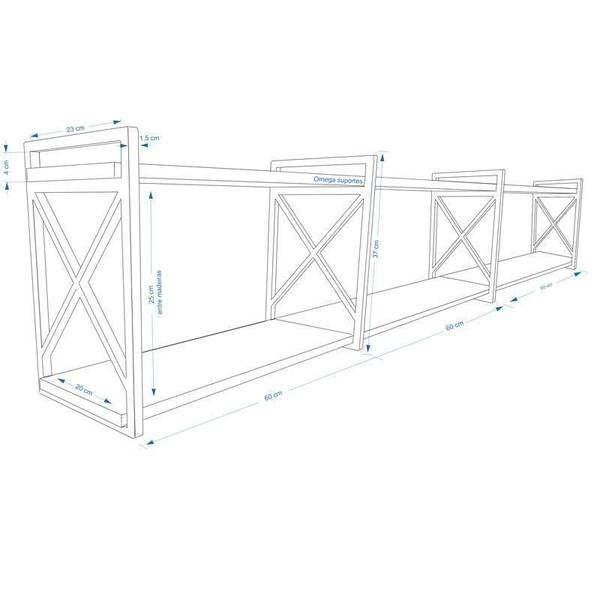 Imagem de Suporte Para Prateleira Estilo Industrial 04 Un. Branco