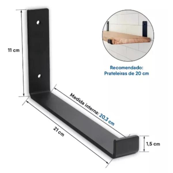 Imagem de Suporte Para Prateleira Mão Francesa Invertida 10cm - 04 unidades