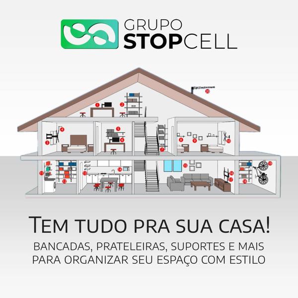 Imagem de Suporte Para Projetor De Teto Com Extensão Branco Brasforma - SBRP756B