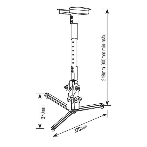 Imagem de Suporte para Projetor Teto Parede Branco - SBRP756B