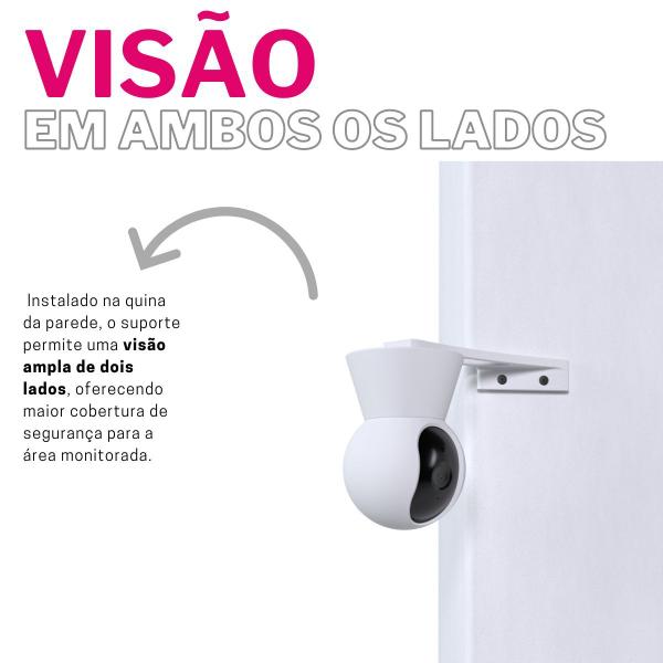 Imagem de Suporte para Quina de Parede Compatível com Câmera Positivo Smart 360 Bot 2ª Geração