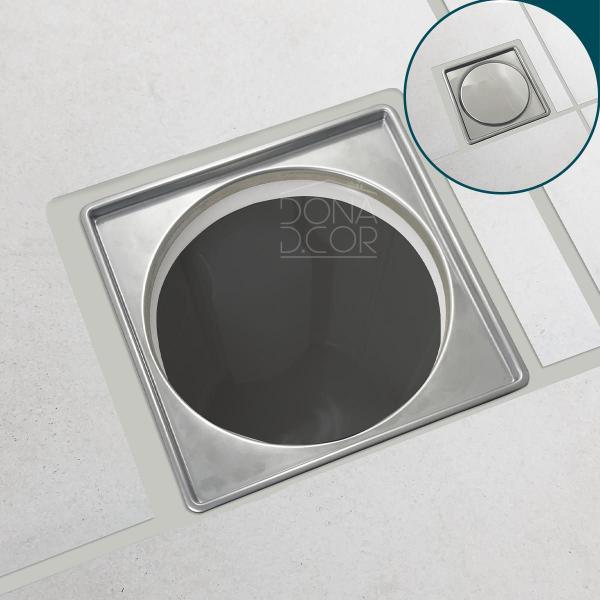 Suporte Para Ralo Click Inox 304 Caixilho Porta Grelha 10X10 - Dona D.Cor Imagem de Suporte Para Ralo Click Inox 304 Caixilho Porta Grelha 10X10