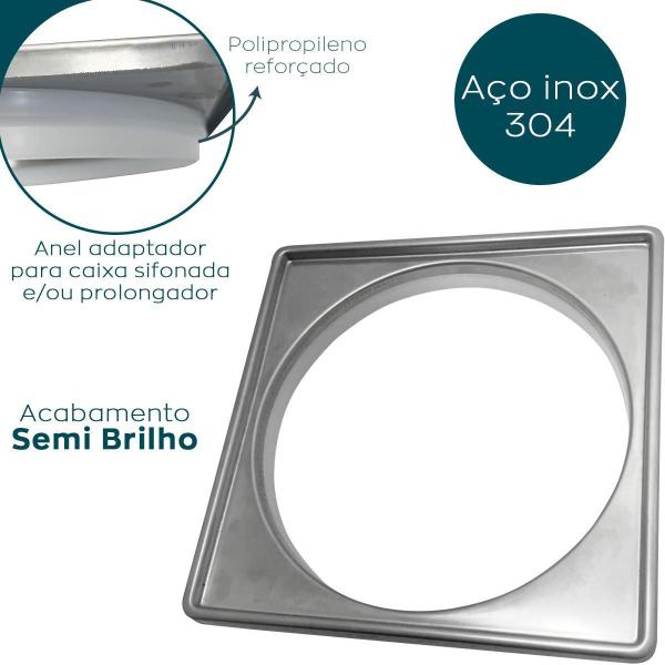 Suporte Para Ralo Click Inox 304 Caixilho Porta Grelha 10X10 - Dona D.Cor Imagem de Suporte Para Ralo Click Inox 304 Caixilho Porta Grelha 10X10