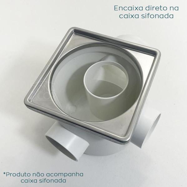 Suporte Para Ralo Click Inox 304 Caixilho Porta Grelha 10X10 - Dona D.Cor Imagem de Suporte Para Ralo Click Inox 304 Caixilho Porta Grelha 10X10