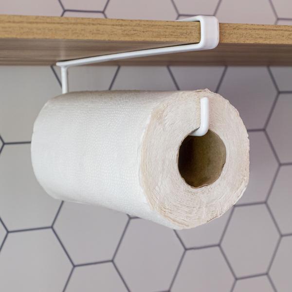 Suporte Para Rolo De Papel Toalha Removível Em Aço Branco Style - METALTRU Imagem de Suporte Para Rolo De Papel Toalha Removível Em Aço Branco Style