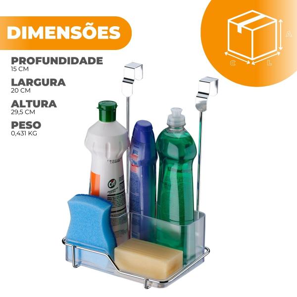 Suporte para Sabão Detergente Esponja Porta Armário Cozinha Lavanderia Future Imagem de Suporte para Sabão Detergente Esponja Porta Armário Cozinha Lavanderia Future