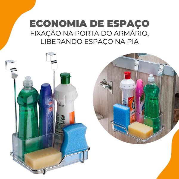 Suporte para Sabão Detergente Esponja Porta Armário Cozinha Lavanderia Future Imagem de Suporte para Sabão Detergente Esponja Porta Armário Cozinha Lavanderia Future