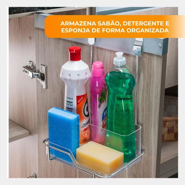 Suporte para Sabão Detergente Esponja Porta Armário Cozinha Lavanderia Future Imagem de Suporte para Sabão Detergente Esponja Porta Armário Cozinha Lavanderia Future