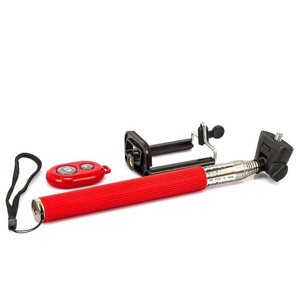 Imagem de Suporte Para Selfie Monopod Controle Bluetooth Vermelho