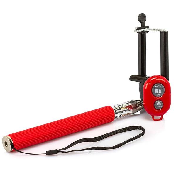 Imagem de Suporte Para Selfie Monopod Controle Bluetooth Vermelho