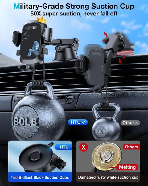 Imagem de Suporte para telefone de carro HTU 2024 Strong Suction Universal Blue Black