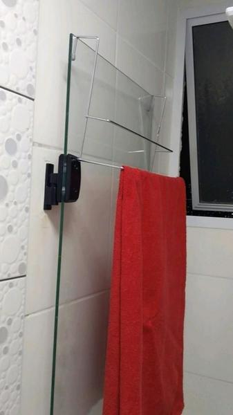 Suporte Para Toalha Duplo Porta Toalha Banheiro Box Sem Furo - LB Imagem de Suporte Para Toalha Duplo Porta Toalha Banheiro Box Sem Furo