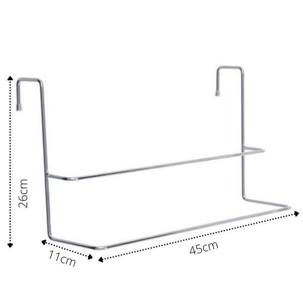 Imagem de Suporte Para Toalha Duplo Porta Toalha Banheiro Box Sem Furo