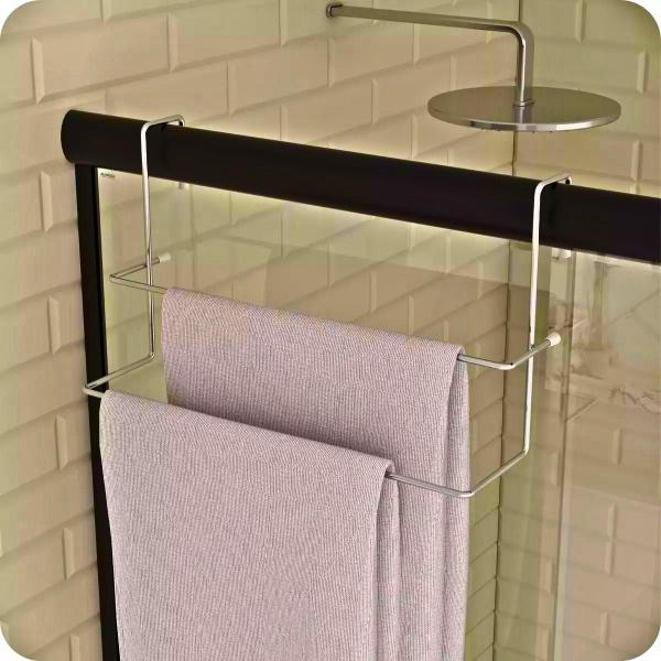 Suporte Para Toalha Duplo Porta Toalha Banheiro Box Sem Furo - LB Imagem de Suporte Para Toalha Duplo Porta Toalha Banheiro Box Sem Furo