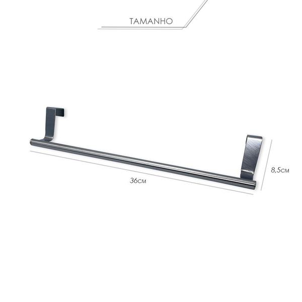 Imagem de Suporte para Toalha em Aço Inox 36cm - Durável e Elegante para Banheiro