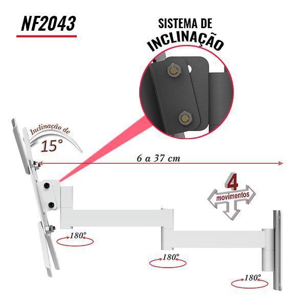 Imagem de Suporte Para Tv 10 A 48 Articulado 4 Movimento Nf2043 Branco