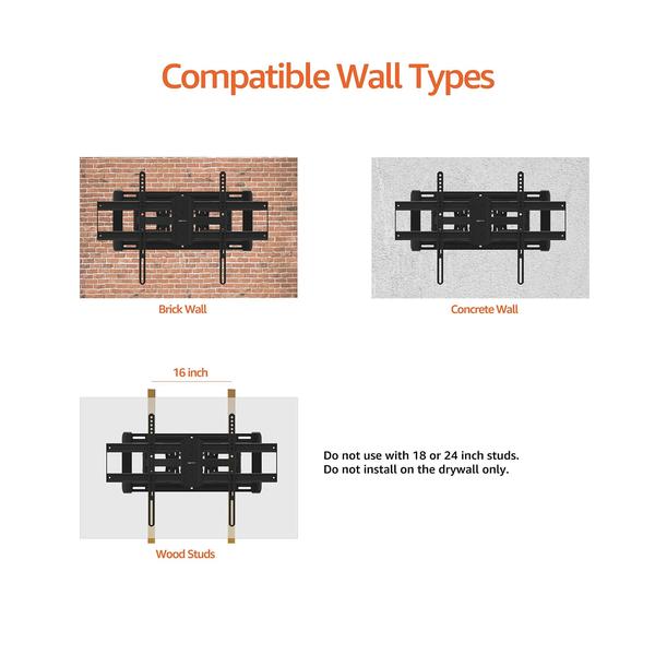 Imagem de Suporte para TV Amazon Basics Heavy Duty Dual Arm 37-80" 60 kg