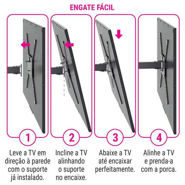 Imagem de Suporte Para Tv Articulado De 19 A 56 Polegadas Stpa50