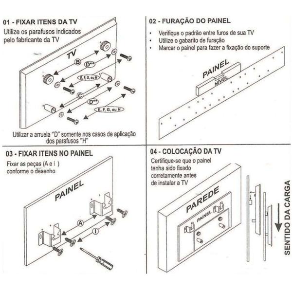 Imagem de Suporte Para Tv Jm 12000 Até 80kg