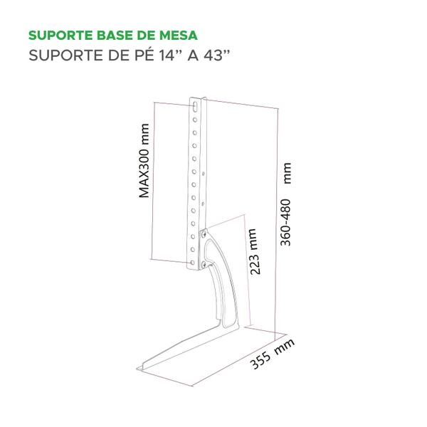 Imagem de Suporte para Tv Monitor Base de Mesa 14" A 43" Suporte Pé