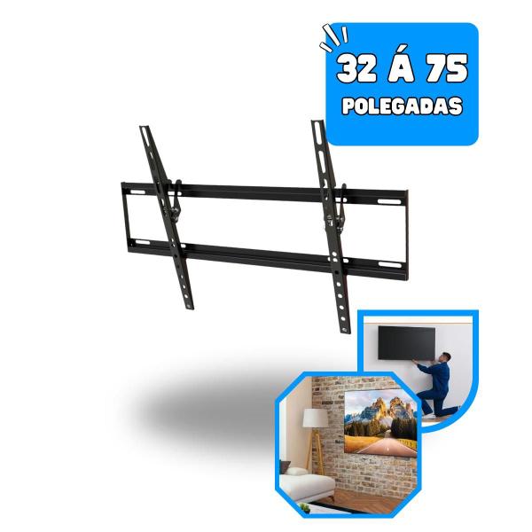 Imagem de Suporte Para Tv Slim Fixo Tv Inclinavel Slim Led Lcd 32 A 85 Polegadas Universal