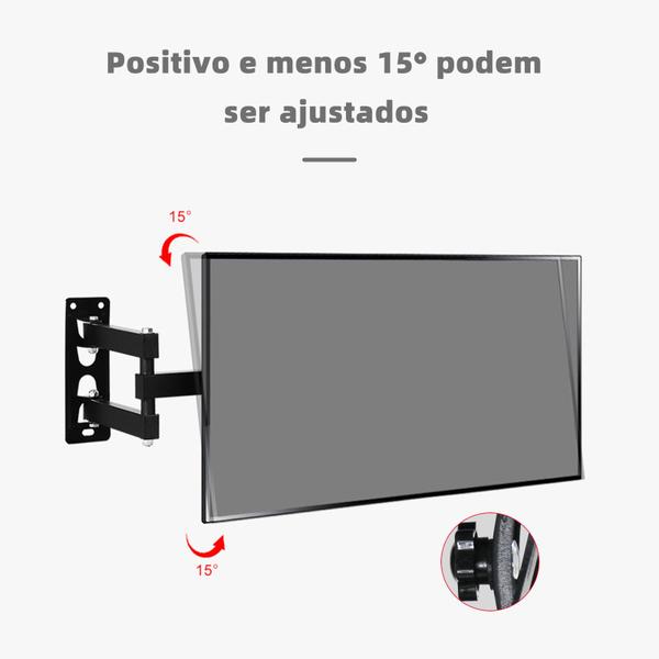 Imagem de Suporte Para Tv Triarticulado Lcd Led 16 32 40 42 47 50 55 Suporte Articulado de Parede para TV Ajuste Livre Coibeu