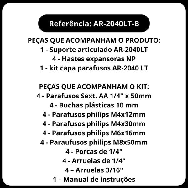 Imagem de Suporte para tvs e monitores suporte com movimento articulada na parede suporte com 3 movimento para tela de 10 até 55 polegadas com inclinação