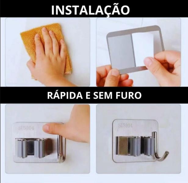 Imagem de Suporte para Vassoura - (1 Peça) Organize Vassouras, Pás e Utensílios com Facilidade Cozinha