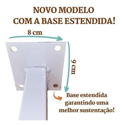 Imagem de suporte parafusar pia, balcao, bancada 90x90 base, kit 2 unidades sem parafuso, branco