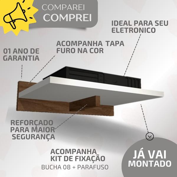 Imagem de Suporte Parede MDF para Roteador Wifi Videogame  Resistent Amadeirado