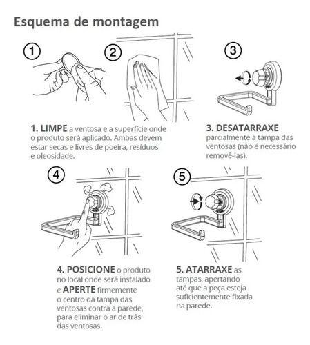 Imagem de Suporte Parede Papel Higiênico Fixação Ventosa Douradofuture