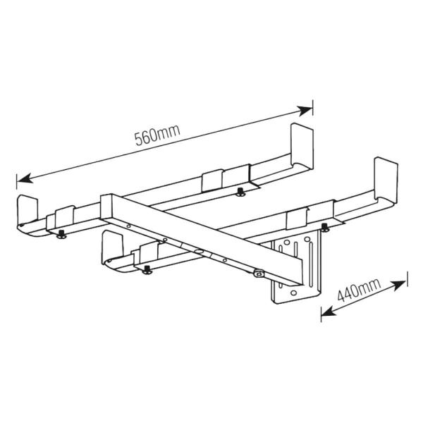 Imagem de Suporte Parede Para Micro-ondas e Forno Elétrico Ajustável Universal Em Aço Carbono Super Reforçado - Envio 24hs