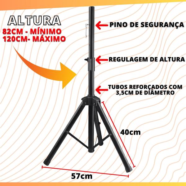 Imagem de Suporte Pedestal Tripe Caixa Som Audio Acustica Universal