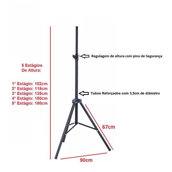 Imagem de Suporte Pedestal Tripé de Chão P/ Caixa De Som Grande Pesada